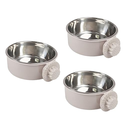 BESPORTBLE 3St Hundefutter pet Supplies Dog Food Bowl Hunde Futterschale Tierkäfig Futterschale Schüssel für Vogelkäfig Futternapf für Kleintiere Futterautomat für Haustiere Haustiernapf Grey von BESPORTBLE