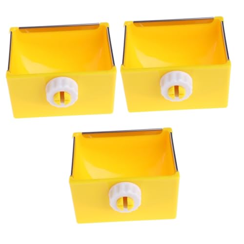 BESPORTBLE 3St Kaninchenschale Kiste Hundenapf Futterwasser-Futterschalen Futternapf pet Supplies haustierbedarf Kaninchen quadratische Schüssel quadratische Schüssel für Kaninchen Yellow von BESPORTBLE