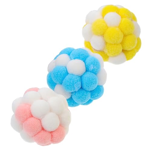 BESPORTBLE 3St Knabberndes Katzenspielzeug Ballspielzeug für Katzen Crinkle-Ball Katzenspielzeug interaktives leuchtspielzeug Fun Toy Katzenball mit Glocke Katze kaubälle Plüsch von BESPORTBLE