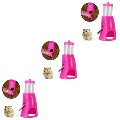 BESPORTBLE 3St Trinkflasche für Hamster Trinkspender für Hamster Wasserflasche -Trinkbrunnen Guckloch Trinkflaschen Wasserspender für Hamster Rosa von BESPORTBLE