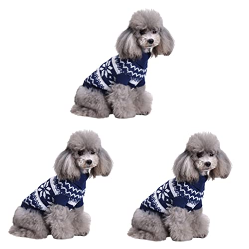 BESPORTBLE 3St gestrickter Pullover für Haustiere Festliches Kostüm für Haustiere Hundepullover für kleine Hunde Weihnachtspullover Weihnachts Party Rollkragenpullover für Haustiere von BESPORTBLE