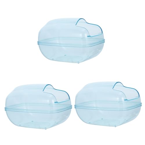 BESPORTBLE 3st Hamster Toilette Hamsterbad Kleines Haustier-badebecken Badehaus Für Hamster Hamstersandbad Hamster-Sand-duschbecken Hamster-Sand-badewanne Tierbad Plastik Transparent von BESPORTBLE