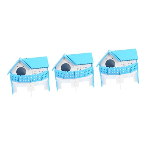 BESPORTBLE 3st Hamsternest Kleines Spielhaus Für Haustiere Hamster Bauen Lebensraum Für Hamsterkäfige Hamstervilla Meerschweinchen Versteck Doppellagiges Hamsterhaus Hamsterspielzeug PVC Blue von BESPORTBLE