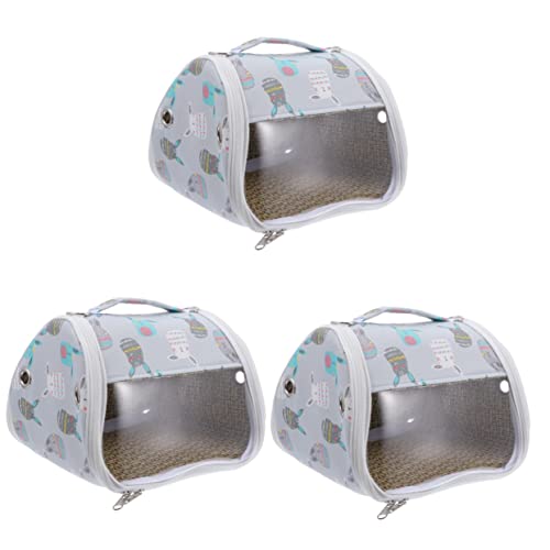 BESPORTBLE 3st Haustiertasche Mitnehmen Reisetaschen Hamstertragetasche Kaninchen Tragetasche Reisekoffer Hamster-Reisetasche Hamster-reiseetui Hamster Handtasche Hamstertasche Grey Stoff von BESPORTBLE