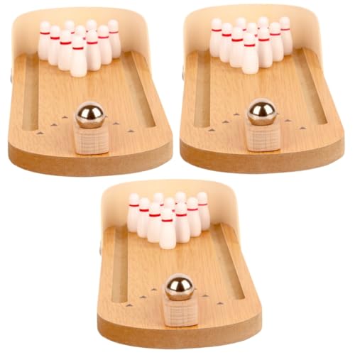 BESPORTBLE 3st Indoor-spielset Vögel-Bowling-Spiel Mini-Bowling Nymphensittich Desktop-Bowling-Spielzeug Vogeltrainingsspielzeug Trainingsgerät Für Vögel Vogelspielzeug Puzzle Hölzern Papagei von BESPORTBLE