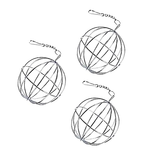 BESPORTBLE 3st Spender Futtermittel Für Kaninchen Nymphensittich Spielzeug Hasengraskugel Hängender Futterautomat Hühnerfutter Futterball Für Kaninchen Häschen-Feeder Rostfreier Stahl Silver von BESPORTBLE