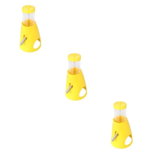 BESPORTBLE 3st Trinkflasche Für Hamster Hamsternest Wasserspender Für Kleintiere Wasserspender Für Kaninchen Wasserflasche Für Hamster Hamsterversteck Automatischer Wasserspender Yellow von BESPORTBLE