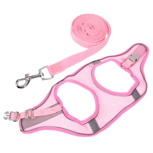 BESPORTBLE 4 Sätze Haustier Geschirr Hundehalsband Für Mittelgroße Hunde Geschirr Für Kleine Hunde Hundegeschirr Für Im Freien Welpenhalsband Und Leine Welpen-kit Rosa Polyester von BESPORTBLE