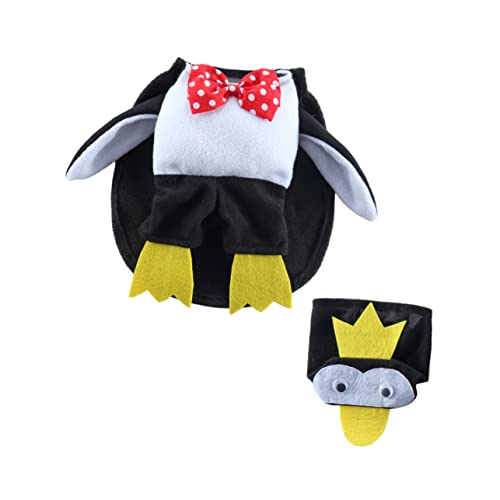 BESPORTBLE 4 Sätze Verwandlungskostüm für Haustiere Hunde-Pinguin-Kleidung Mantel des Hundekönigs Halloween Costume Halloween kostüme Mäntel Weihnachtsmann-Kostüm Katzenhut Anzug Hund Umhang von BESPORTBLE