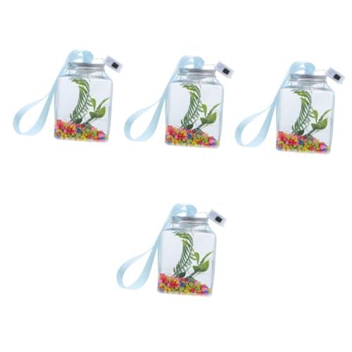 BESPORTBLE 4 Sets Bruchsicheres Goldfischbecken Aquariumleuchte Kleine Fischschale Tisch Aquarium Kampffischbecken Kleines Aquarium Büro Aquarium Dekoratives Aquarium LED Aquarium von BESPORTBLE