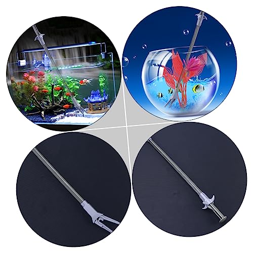 BESPORTBLE 4 Stück Aquatische Pinzette Reptilien Pinzette Futterzange Aquarium Fütterungspinzette Aquarien Zubehör Aquarienpflege Set Reinigungspinzette Clip für Wasserpflanzen Plastik Silver von BESPORTBLE