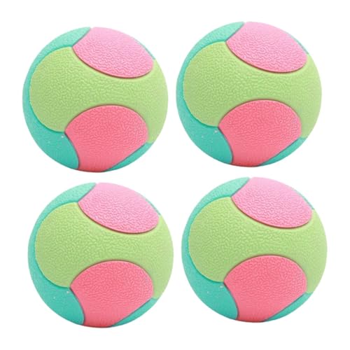 BESPORTBLE 4 Stück Beißball für Hunde Gummiball für Hunde Kauspielzeug für Welpen Hunde trainingsspielzeug Bunter Hundeball Fußballspielzeug für Hunde Apportierspielzeug für Hunde von BESPORTBLE