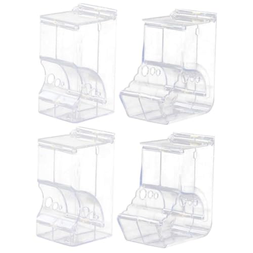 BESPORTBLE 4 Stück Futterautomat Für Hamster Wasserbrunnen Für Hamster Hamsterfutter Kleine Tier Wasserflasche Futterhäuschen Für Eichhörnchen Hamsterspender Essen Acryl Transparent von BESPORTBLE