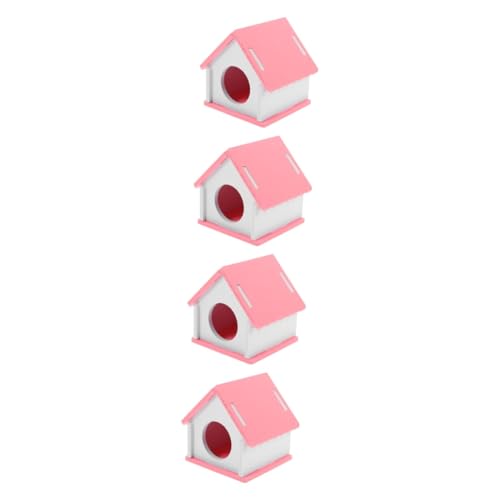 BESPORTBLE Hamsterhaus 4 Stück Hamsterversteck Spielzeuge Rattenversteck Hamsterhütte Rattenvorräte Hamsterkäfig Entzückendes Rattenhaus PVC Meerschweinchen Rosa Käfig Hamsterhaus von BESPORTBLE