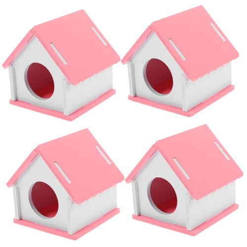 BESPORTBLE 4 Stück Hamsterversteck hamsterhaus Hamster Spielzeug Hamster Unterschlupf kleintierhaus Spielzeug für Hamster Hamsterkäfig Versteck für Hamsterhäuser Hamsterhütte PVC Rosa von BESPORTBLE