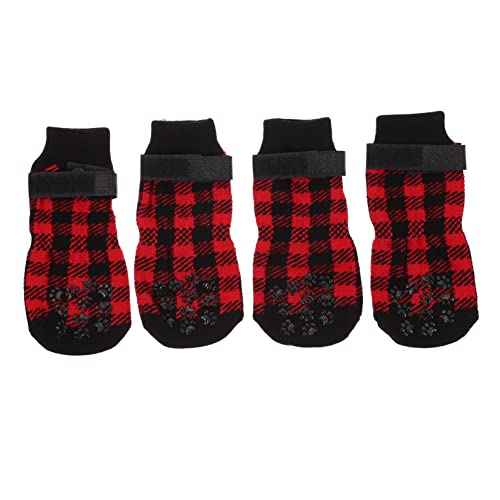 BESPORTBLE 4 Stück Haustier Socken Weihnachten Haustierpfotenschutz Weihnachten Gestrickt Katzensocken Hunde Wintersocken Welpenpfotenschützer Gestrickte Hundesocken Warme von BESPORTBLE