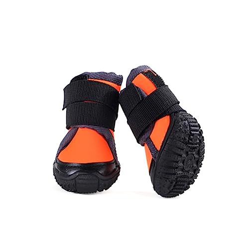 BESPORTBLE 4 Stück Haustier Warme Schuhe Sportliche Outdoor-Schuhe rutschfeste Outdoorschuhe Winterschuhe Für Haustiere Heimtierbedarf Outdoor-Schuhe Schuhe Outdoor-Schuhe Hundeschuhe Orange von BESPORTBLE