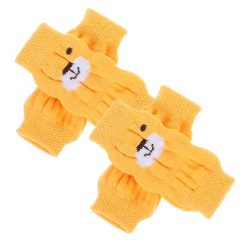 BESPORTBLE 4 Stück Haustier socken Cartoon Hundesocken Haustier-Leggings für Hunde Knieschützer für Hunde Hündchen gemeinsam Hundebeinabdeckung Anti-Rutsch-Leggings für Hunde Polyester Yellow von BESPORTBLE