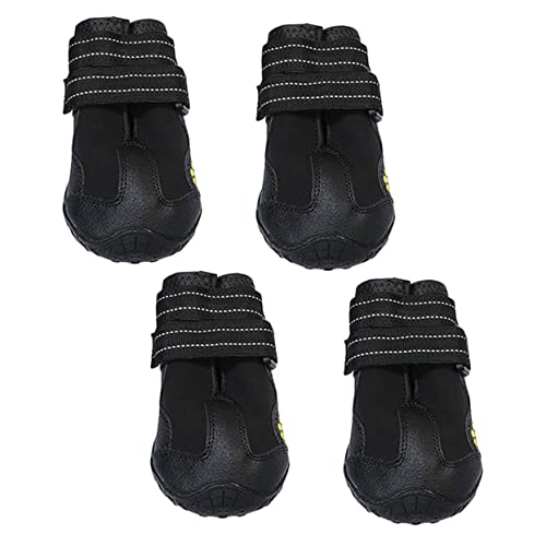 BESPORTBLE 4 Stück Haustierschuhe Botas Hundestiefel Welpen Pads Booties Für Hundepfoten Dackel Hund Für Pfoten Socken Mit Hundegriff Schuhhund Kleine Hundeschuhe Perros Black Stoff von BESPORTBLE