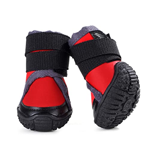 BESPORTBLE 4 Stück Hund warme Schuhe Hundestiefel wasserdicht Hundeschuhe für große Hunde hundeschuhe mittelgroße Hunde winterk eisr Outdoor-Schuhe für Haustiere Outdoor-Schuhe für Hunde rot von BESPORTBLE