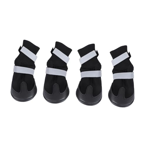 BESPORTBLE Schneestiefel-Set für Hunde 4 Paar Große Größe Warm Bequem Zum Wandern und Spazierengehen Schwarz Größe XL von BESPORTBLE