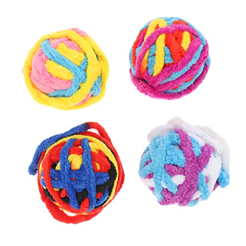 BESPORTBLE 4 Stück Katzenspielzeugball Rollendes Katzenspielzeug Spielzeug Für Kätzchen Zubehör Für Katzenspielzeug Pet Bälle Spielzeug Interaktives Spielzeug Mit Katzenbällen Polyester von BESPORTBLE