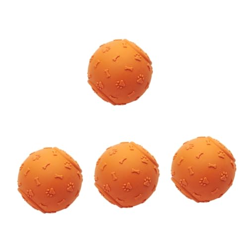 BESPORTBLE 4 Stück Kauspielzeug für Hunde Hundespielzeug für draußen Spielzeug für Welpen Welpenspielzeug Interactive Dog Toys Hunde spielsachen Hund Gummiball bissfestes Ballspielzeug Orange von BESPORTBLE