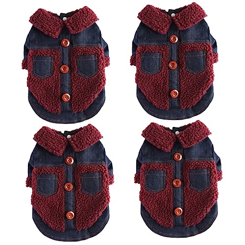 BESPORTBLE 4 Stück Kleidung Für Haustiere Waschbarer Hundeanzug Haustierkleidung Warmer Mantelanzug Für Haustiere Winter Hundemantel Hundepullover Für Mittelgroße Hunde Hundemäntel Polyester von BESPORTBLE