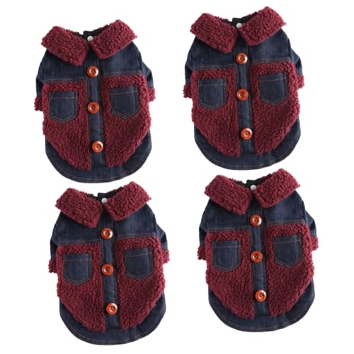 BESPORTBLE 4 Stück Kleidung für Haustiere Winter-Welpen-Jeans Hundemäntel für mittelgroße Hunde hundewintermantel hundemantel reißverschluss Jacke Warmes Winter-Hundekostü Haustier-Outfit von BESPORTBLE