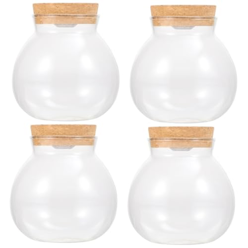 BESPORTBLE 4 Stück Landschaftsflasche led ligts led-Light LED-Terrarium-Kit Terrarienschale Pflanzengestell Einmachgläser Flasche mit LED-Licht Landschaftsgestaltung Glasflasche Holz Weiß von BESPORTBLE