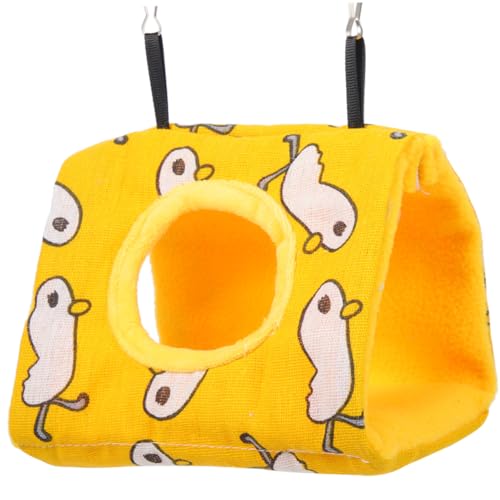 BESPORTBLE 4 Stück Nesthaussittiche Vogelhütte Für Käfig Spielzeughängematte Für Kuscheltiere Dreieckige Hängematte wasserdichte Hängematte Papageienversorgung Vogelhaus Baumwolle Yellow von BESPORTBLE