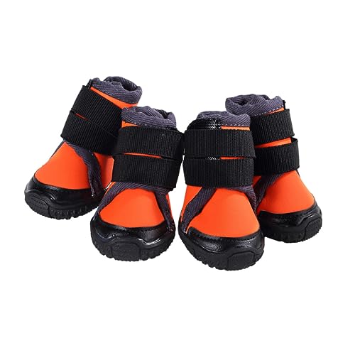 BESPORTBLE 4 Stück Outdoor-Schuhe für Haustiere Trekkingschuhe Winterschuhe für Haustiere Hundeschuhe Outdoorschuhe Kletterschuh winterk eisr Hund warme Schuhe Outdoor-Schuhe für Hunde Orange von BESPORTBLE