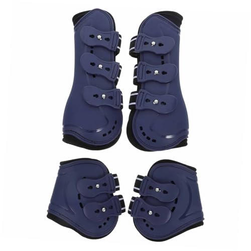 BESPORTBLE 4 Stück Pferdebeinstiefel Pferdeleggings Pferdelaufstiefel Pferdeschutzausrüstung Stiefel mit Beinstützen für Pferde Sehnenschoner für Pferde Pferdemedizin-Bürststiefel Pu von BESPORTBLE