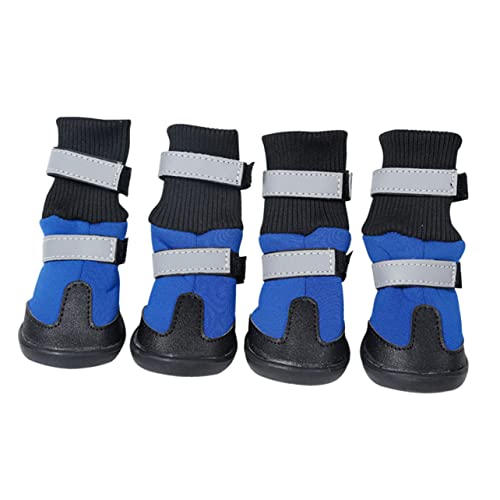 BESPORTBLE 4 Stück Schneestiefel für Haustiere Hundestiefel Hund wandern Hundehandschuhe hundeschuhe pfotenschutz für Hunde Outdoor-Haustierschuhe Winterschuhe für Haustiere Plane Blue von BESPORTBLE