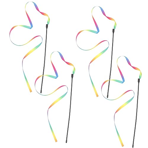 BESPORTBLE 4 Stücke Katze Spielzeug Interaktive Für Indoor Katze Regenbogen Spielzeug Katze Stick Spielzeug Bunte Haustier Spielzeug von BESPORTBLE