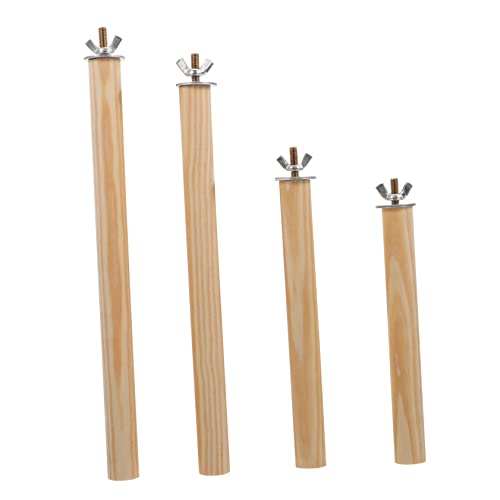 BESPORTBLE Papagei Spielzeug 4pcs Papagei Zubehör Vogel Sitzstangen Nymphensittich Conure Sittich Holz Material Papagei Stehend Sticks von BESPORTBLE