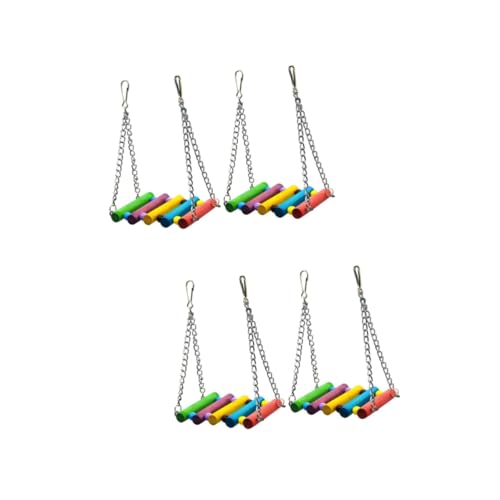 BESPORTBLE 4 Stück pädagogische Schaukel schwenkstange holzschaukel Bird Toys Vogelkäfigschaukel Parrot Toys Vogelschaukel Vogel Brücke Sittich Spielzeug hölzern die Schaukel Zubehör Bambus von BESPORTBLE