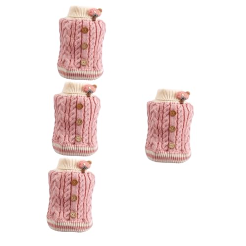 BESPORTBLE 4 Stück Welpenweste Aus Baumwolle Winterjacken Für Hunde Hundepullover Für Kleine Hunde Warme Kleidung Für Welpen Warmes Welpentuch Haustier Herbst-Winter-Outfit Stoff Rosa von BESPORTBLE