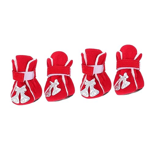 BESPORTBLE 4 Stücke Outdoor Pet Schuhe Hund Hund Weihnachtsschuhe Kreative Winter Warme Schuhe von BESPORTBLE