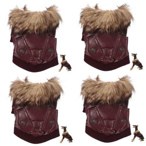 BESPORTBLE 4 Teilige Warme Hundejacke Warmes Haustierkostüm Warmhaltende Hundekleidung Chihuahua Kleidung Atmungsaktive Hundekleidung Winter Hundemantel Fleecejacke Kleine Hunde von BESPORTBLE