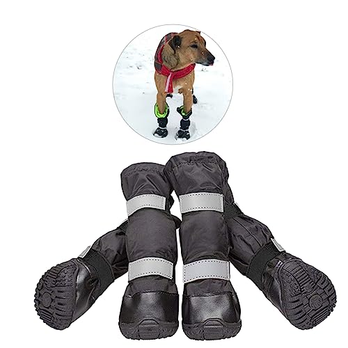 BESPORTBLE Haustierschuhe 4 Stück Hundestiefel Stabile Sohlen Für Schnee Und Regen Größe Xs Schwarz von BESPORTBLE