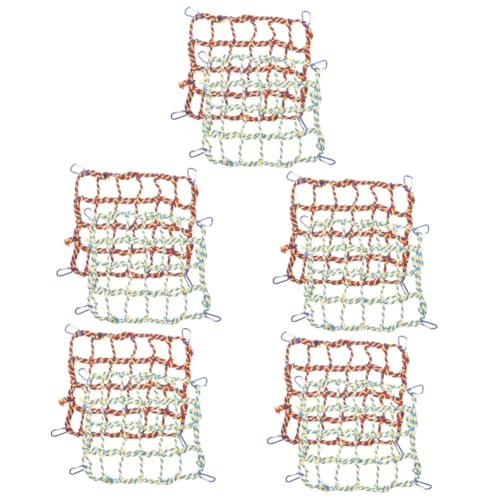 BESPORTBLE 5 Sets Hängemattennetz Rattenkäfig-Zubehör Papageien-Hängeschaukel Kletterspielzeug Sittichspielzeug Papageienspielzeug Rattenspielzeug Papageienseil Barsch von BESPORTBLE