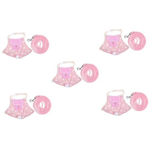 BESPORTBLE 5 Sätze Kleidung für Haustierkaninchen hasenkostüme Bunny Costume Kaninchenpulli Häschen-Kleidungsset Haustierkleidung Hasenkleidung Häschen-Kleiderleinen-Kit Baumwolle Rosa von BESPORTBLE