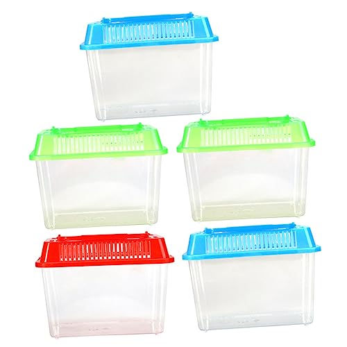 BESPORTBLE 5 Stücke Kunststoff Aquarium Box Für Kleine Fische Schildkröten Und Hamster Transparente Trennwand Für Aquarien Gemischte Farben Ideal Laichkasten Oder Krabbenbox von BESPORTBLE