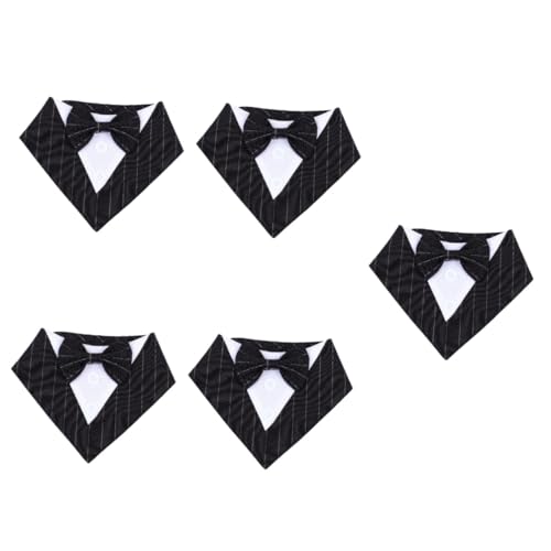 BESPORTBLE 5St Dreieckstuch für Haustiere Welpen formales Hemd des Hundes Hund Fliege Halsband pet Supplies Haustierzubehör Katzenbandana dekorativer Nackenschutz Polyester Black von BESPORTBLE