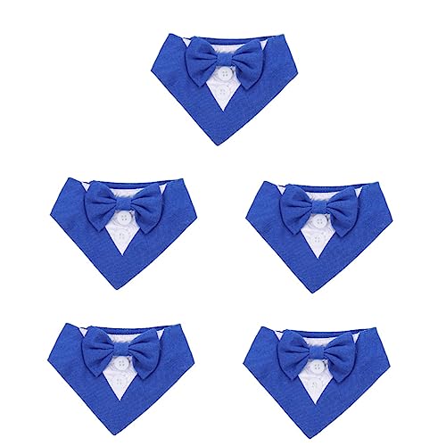 BESPORTBLE 5St Dreieckstuch für Hunde Bandanas für große Hunde Hundehalsbänder Hundehalsband Hunde-Hochzeitsbandana hundegeschenk hundezubehör Hundespeichelschal Welpen-Bandana Polyester Blue von BESPORTBLE