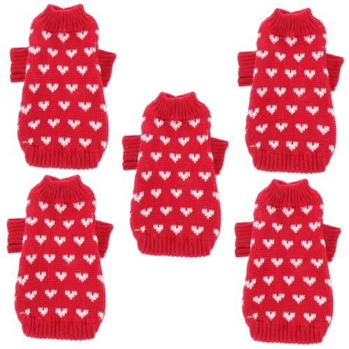 BESPORTBLE 5St Hundepullover hundepulli warm Hunde Pullover Hunde Pulli Hunde anziehsachen Sweater für Hunde Winterpullover für Hunde Entzückender Winterpullover für Haustiere Acryl rot von BESPORTBLE