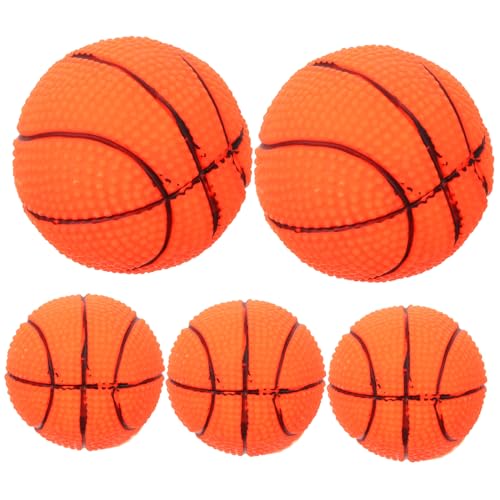 BESPORTBLE 5St Hundespielzeugball Welpe Hundespielzeug in großen Mengen Hundebälle quietschend interaktives knete Hunde-Basketball Hundebasketball Basketball Vinyl Orange von BESPORTBLE