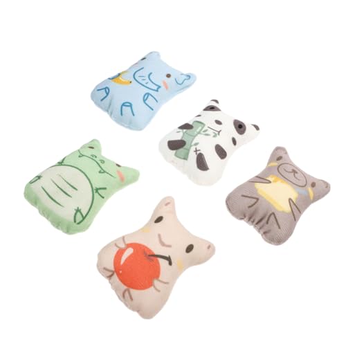 BESPORTBLE 5pcs Katze Spielzeug Plüsch Tier Form Kauen Spielzeug Pet Supplies für Zahnen Interaktive Pet Play von BESPORTBLE