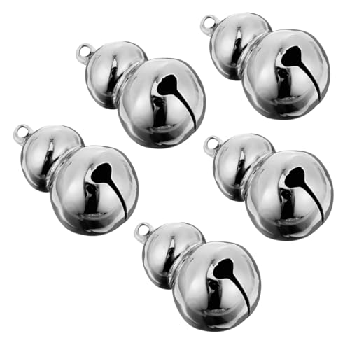 BESPORTBLE 5St Kürbisglocke Haustierglocken selber Machen Jingle Bell Hundehalsband weihnachtsbaumdeko Tannenbaum Dekoration Weihnachtsbaumglocken hundehalsband anhänger Kupfer Silver von BESPORTBLE